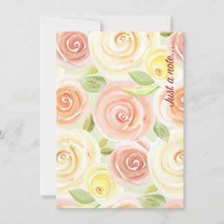 Carte De Remerciements Rose aquarelle juste une note