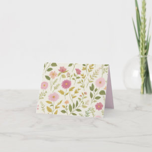 CARTE DE REMERCIEMENTS ROSE AU PRINTEMPS TOUTE OCCASION/CARTE VIDE