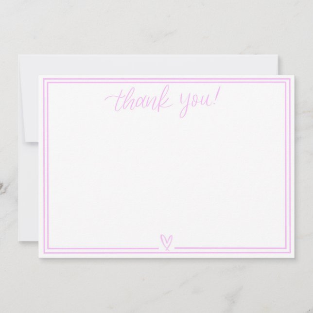 Carte de remerciements (rose bébé) (Devant)