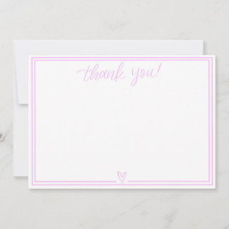 Carte de remerciements (rose bébé)