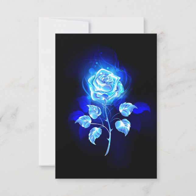 Carte De Remerciements Rose bleu brûlant (Devant)