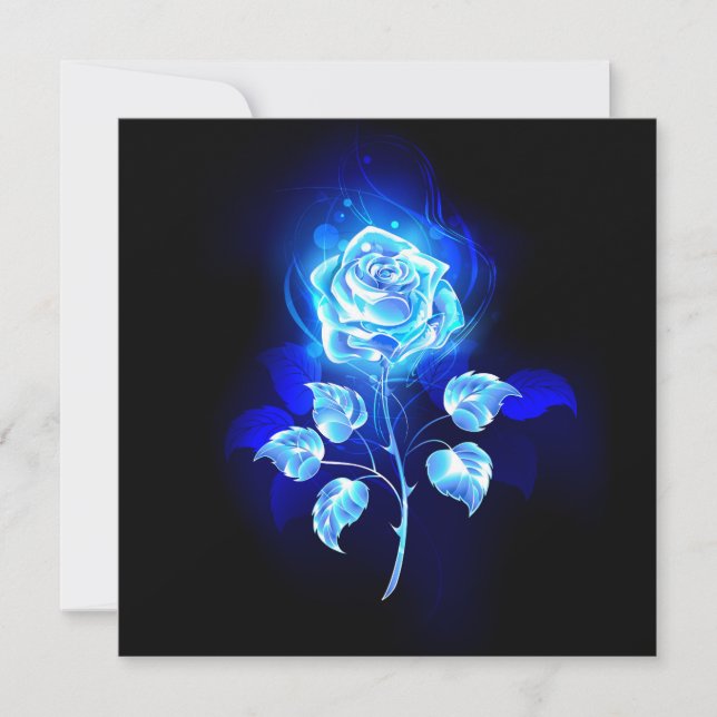 Carte De Remerciements Rose bleu brûlant (Devant)