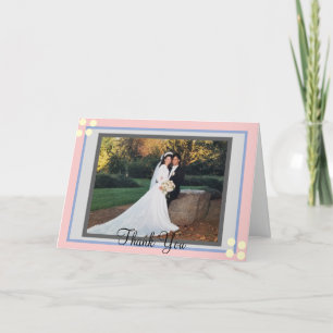 Carte De Remerciements Rose Blue Pastels Pois Photo