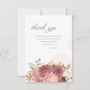 Carte de remerciements Rose Bouquet