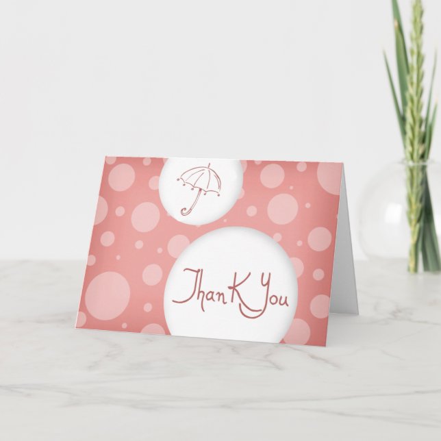 Carte De Remerciements rose bubbles (Devant)