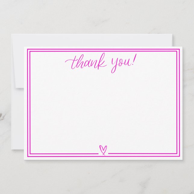 Carte de remerciements (rose chaud) (Devant)