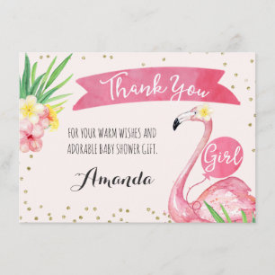 Carte de remerciements rose de Flamant rose