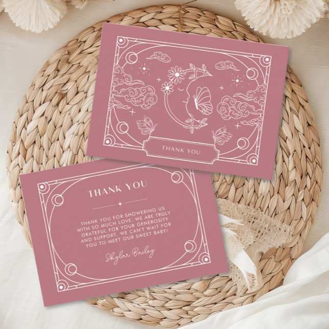 Carte de remerciements Rose de Tarot céleste (Créateur téléchargé)