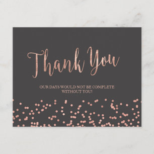 Carte de remerciements rose d'or