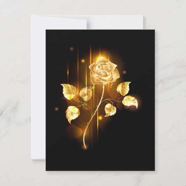 Carte De Remerciements Rose d'or ( rose d'or ) (Devant)