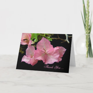 Carte de remerciements rose doux de Bouganvilla