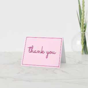 Carte De Remerciements Rose doux et simple