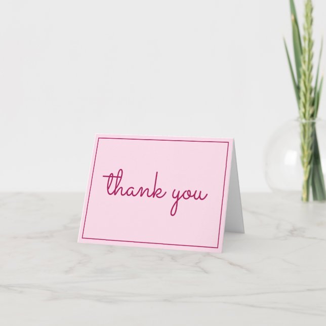 Carte De Remerciements Rose doux et simple (Devant)