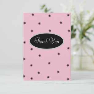 Carte De Remerciements Rose et noir