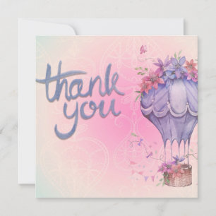 Carte De Remerciements rose et violet