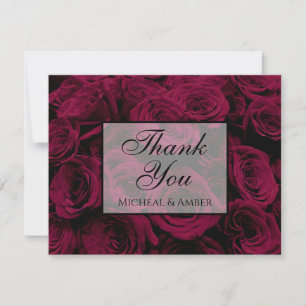 Carte De Remerciements Rose foncé magenta rouge bordeaux