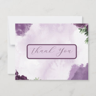 Carte De Remerciements Rose foncé violet Floral gothique Mariage