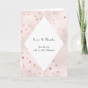 Carte De Remerciements Rose Gold et Blush Vintage Wedding Photo
