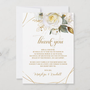 Carte De Remerciements Rose Gold Romantique Floral Mariage