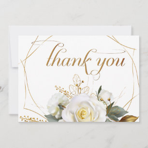 Carte De Remerciements Rose Gold Romantique Floral Mariage