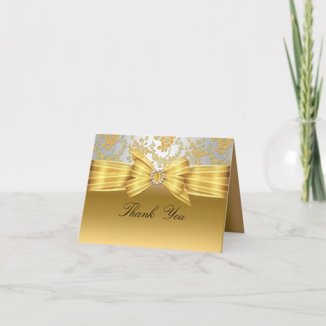 Carte de remerciements Rose Gold & Silver (Devant)