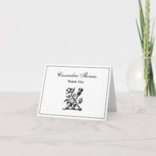Carte De Remerciements Rose héraldique et chardon d'armoiries Emblème de 