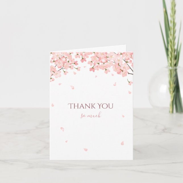 Carte De Remerciements Rose japonais de fleurs de cerisier de Sakura de (Devant)
