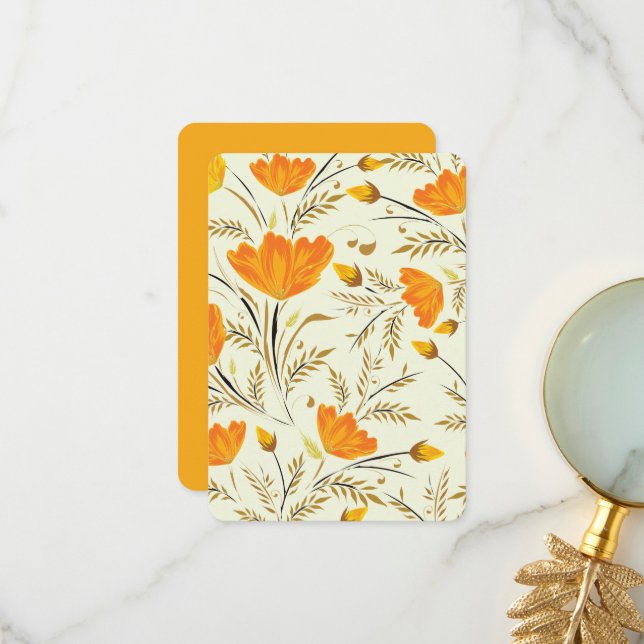 Carte De Remerciements Rose jaune (Devant/Arrière en situation)