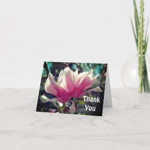 Carte de remerciements rose Magnolia