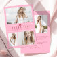 Carte De Remerciements Rose Moderne Typographie Simple 4 Photo Remise des