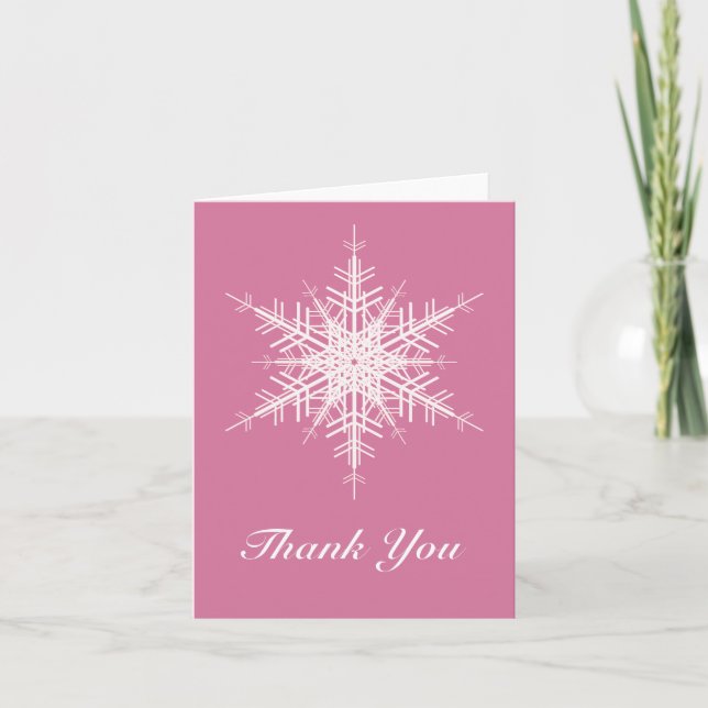 Carte de remerciements rose neige (Devant)