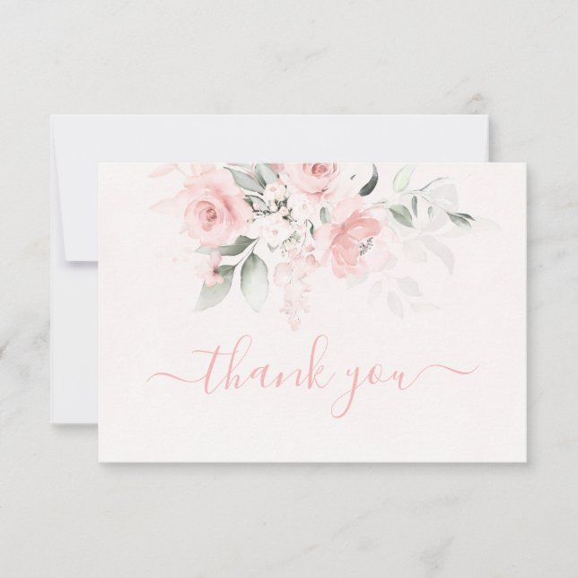 Carte de remerciements rose pâle (Devant)