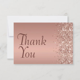 Carte De Remerciements Rose Parties scintillant d'or Sentiment Bat mitzva