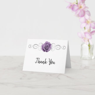 Carte de remerciements Rose pourpre