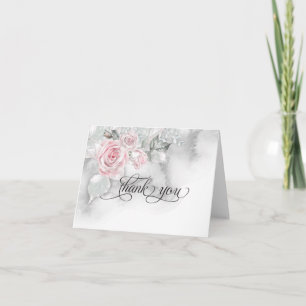 Carte De Remerciements Rose rose amoureux BarefootBride™