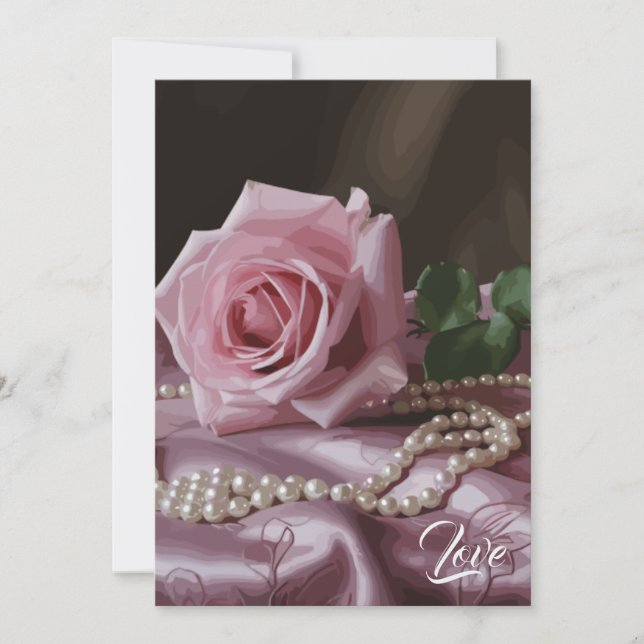 Carte De Remerciements Rose Silken (Devant)