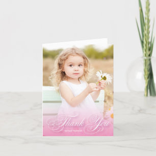 Carte De Remerciements Rose tourbillonnant classique de manuscrit avec le