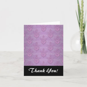 Carte De Remerciements Rose Violet Lavande Damas