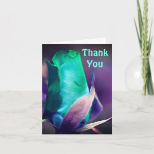 Carte De Remerciements Rosebud Art Turquoise