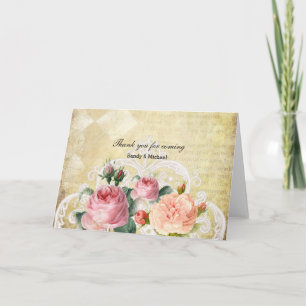 Carte De Remerciements Roses Anciennes