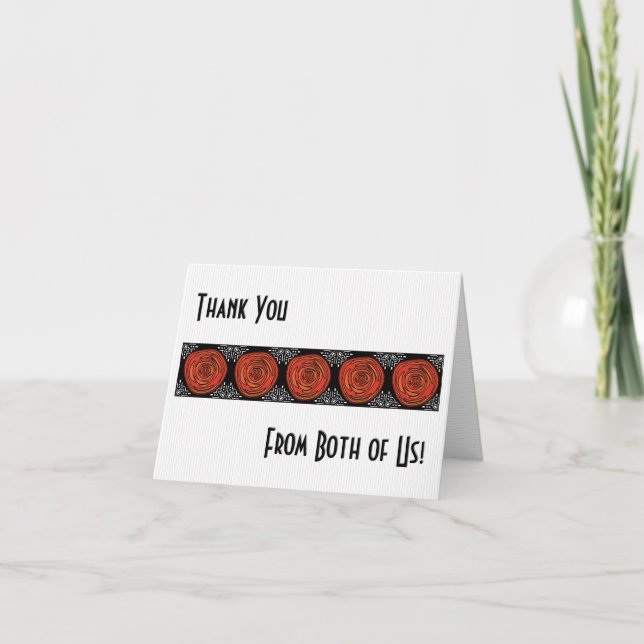 Carte De Remerciements Roses de Decofied (Merci de tous les deux) (Devant)