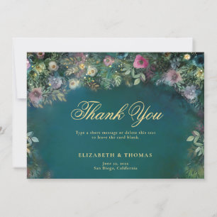 Carte De Remerciements Roses de forêt enchantés Fairy Woodland Mariage d'