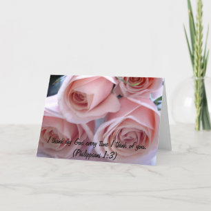 Carte De Remerciements Roses de pêche