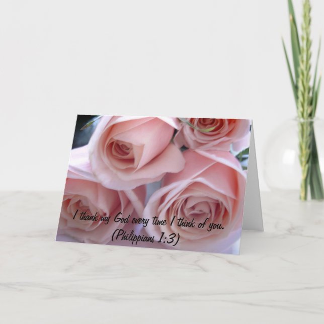 Carte De Remerciements Roses de pêche (Devant)