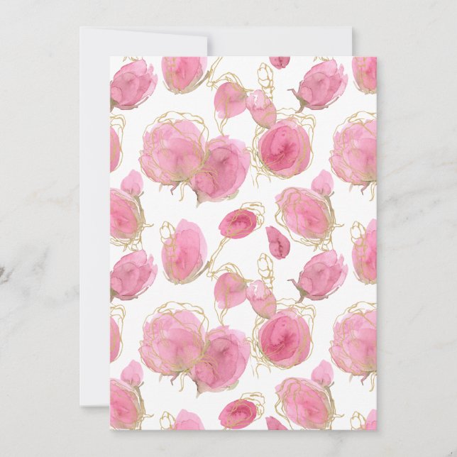 Carte De Remerciements Roses roses (Devant)