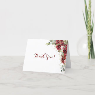 Carte De Remerciements Roses Rouge Et Rose