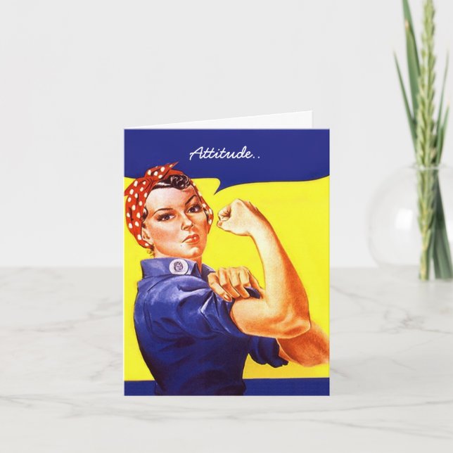 Carte De Remerciements Rosie le Riveter Promotion félicitations emploi (Devant)