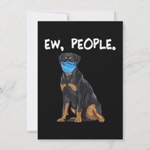 Carte De Remerciements rottweiler de nouvelles personnes chien portant un