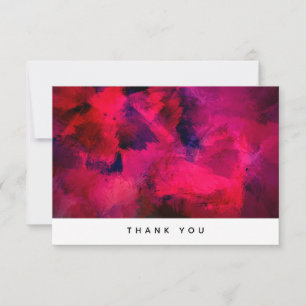 Carte De Remerciements Rouge foncé et violet Gras & Abstrait moderne