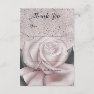 Carte De Remerciements Rougissent chic minable de marbre moderne